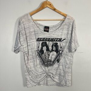 Harley-Davidson Aerosmith Cropped T-Shirt Cartoon Graphic Tee size medium